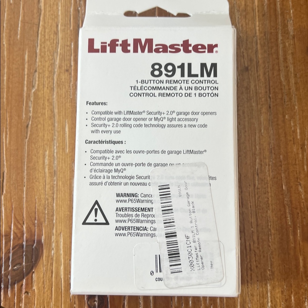 891LM 1-Button Garage Remote Control - White/Red - Picture 2 of 3